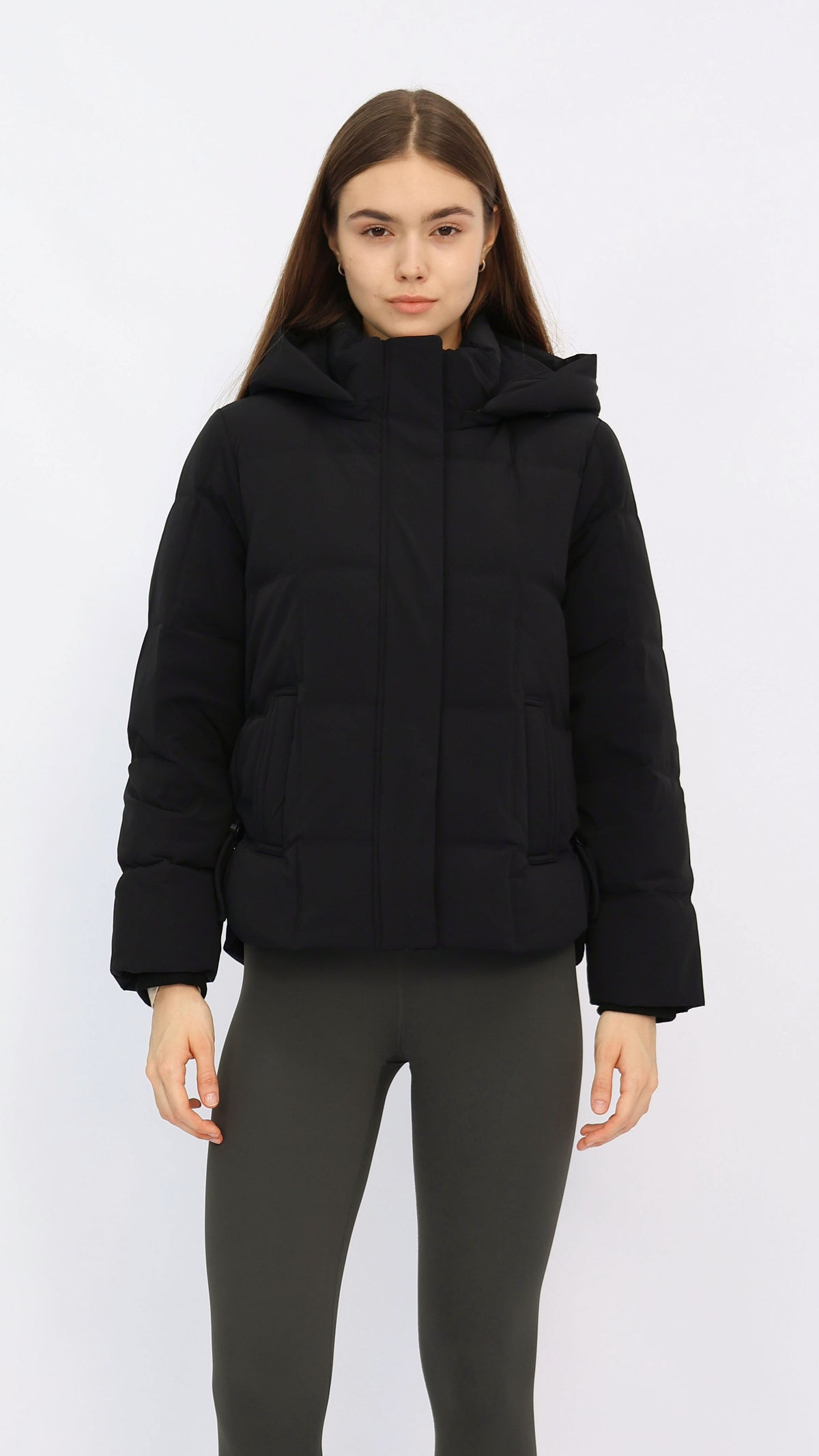 Casey Black Cropped Puffer Jacket