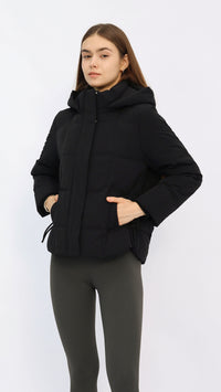 Casey Black Cropped Puffer Jacket