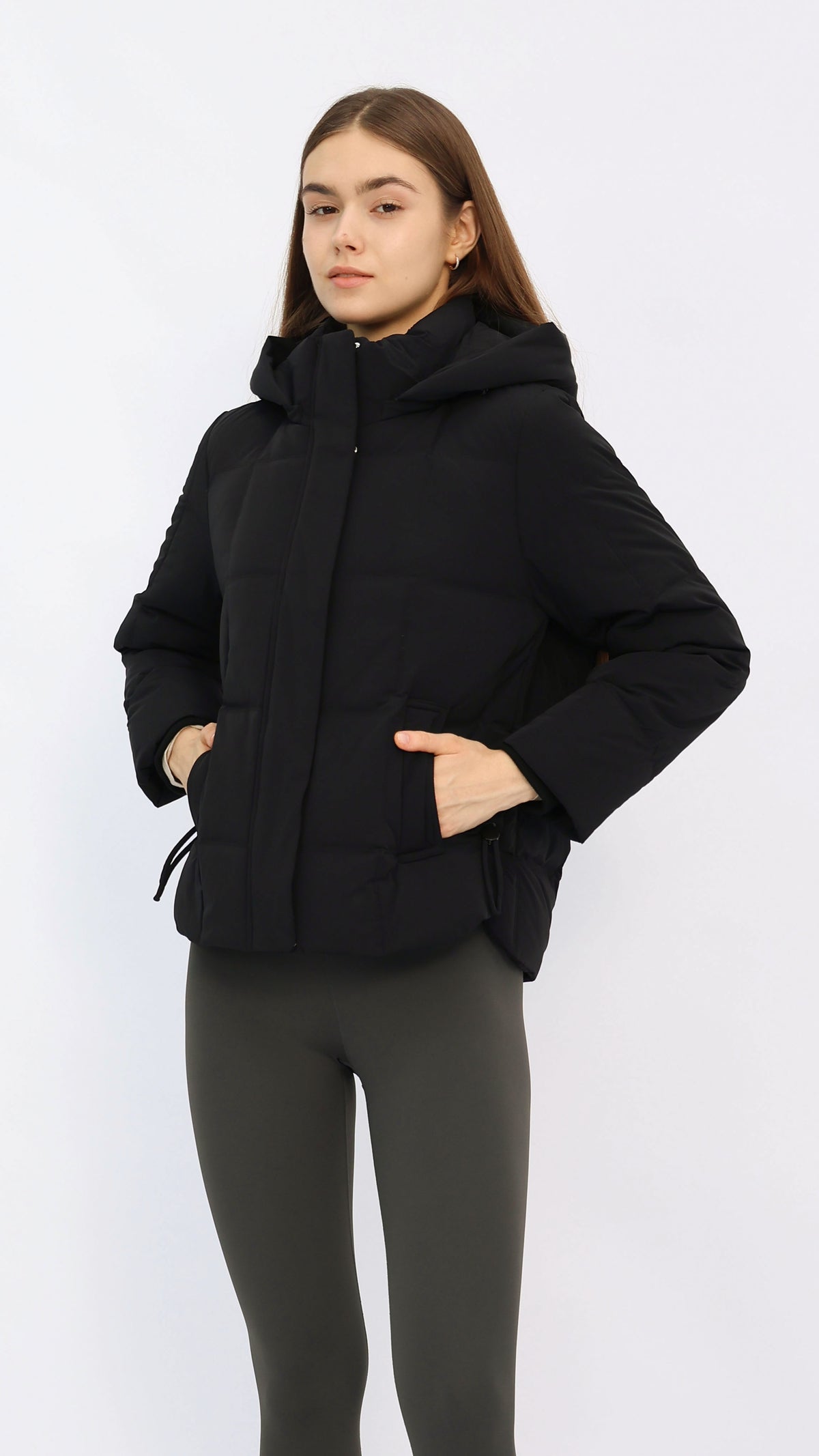 Casey Black Cropped Puffer Jacket