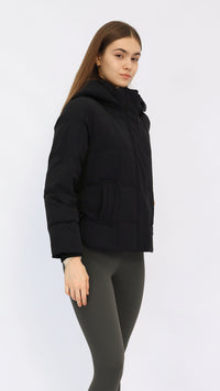Casey Black Cropped Puffer Jacket