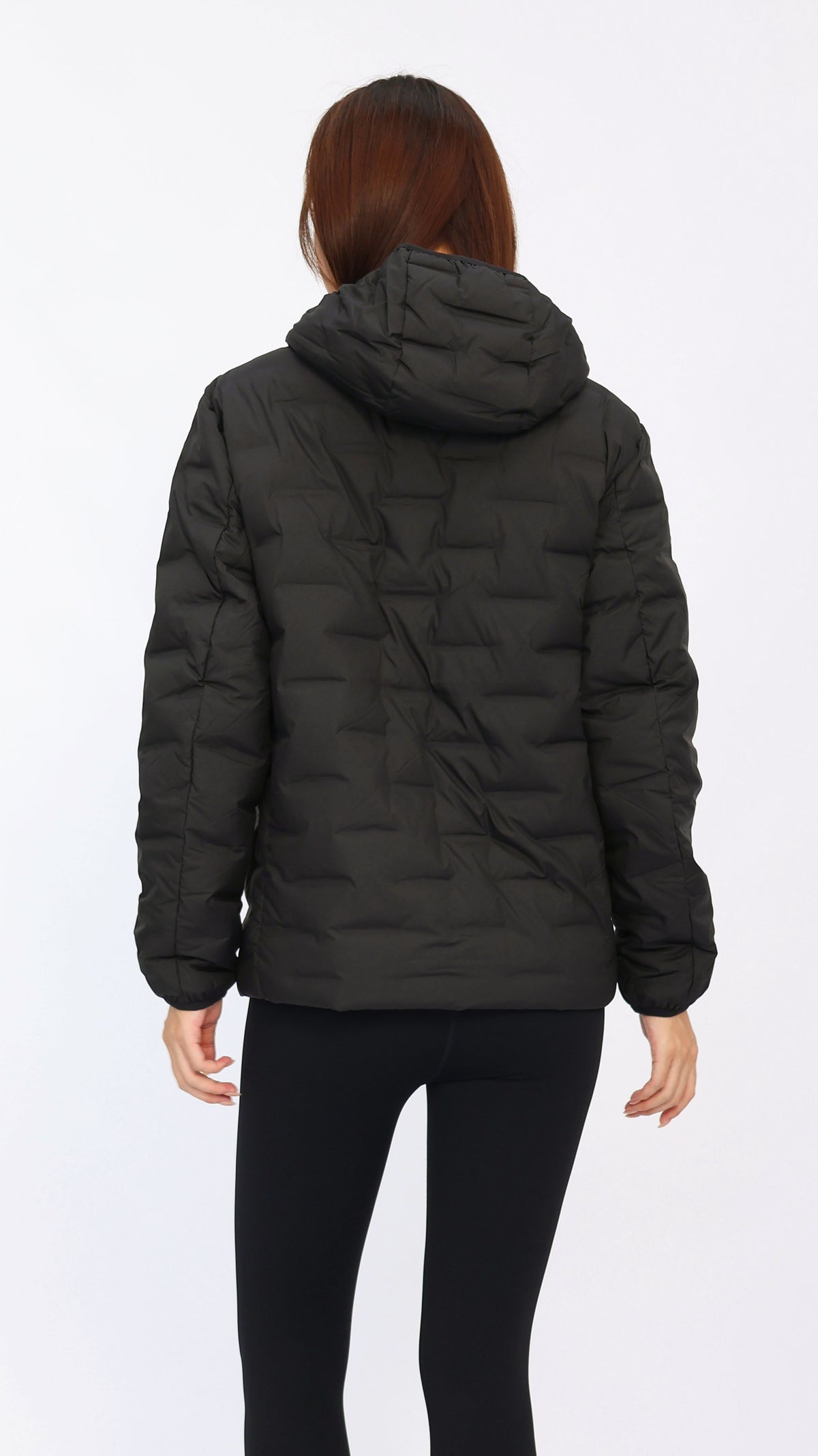 Black Seam‑Quilted Lightweight Down Jacket