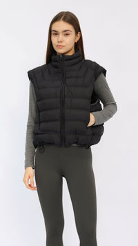 Black Cropped Down Vest