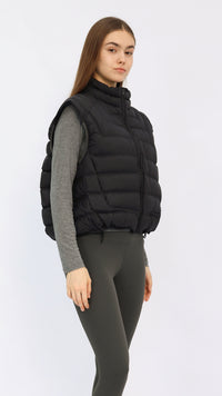 Black Cropped Down Vest