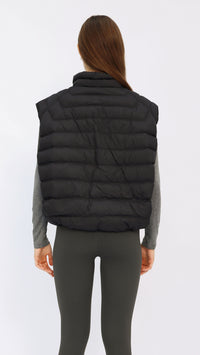 Black Cropped Down Vest