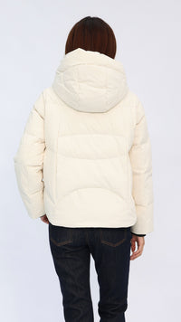 Carly Cream Drawstring Hood Puffer Jacket