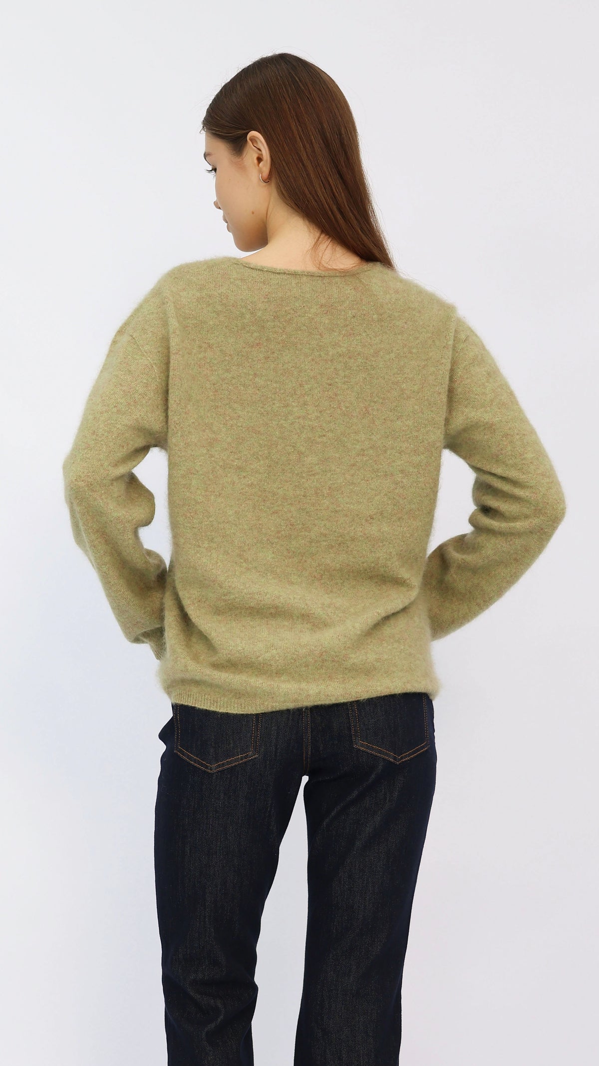 Eve Sage Green V-Neck Sweater