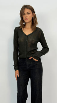 Lila V‑Neck Knit Cardigan
