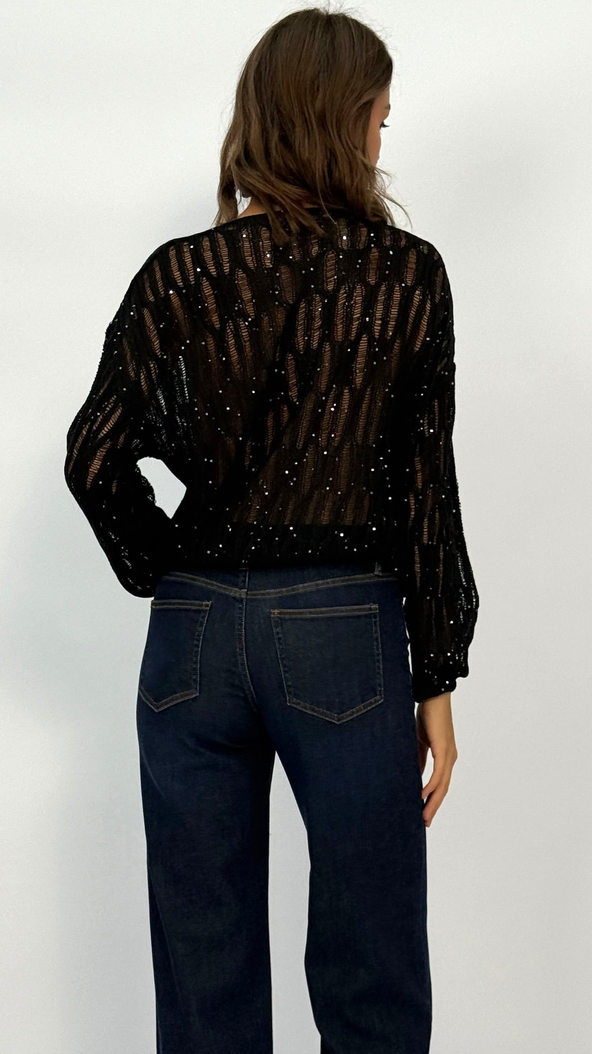Lila Black Sequin Sweater