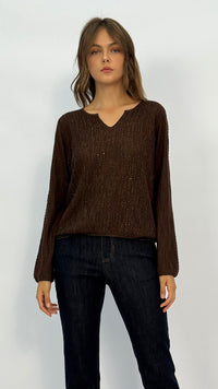 Emerson Brown Shimmer Knit Top