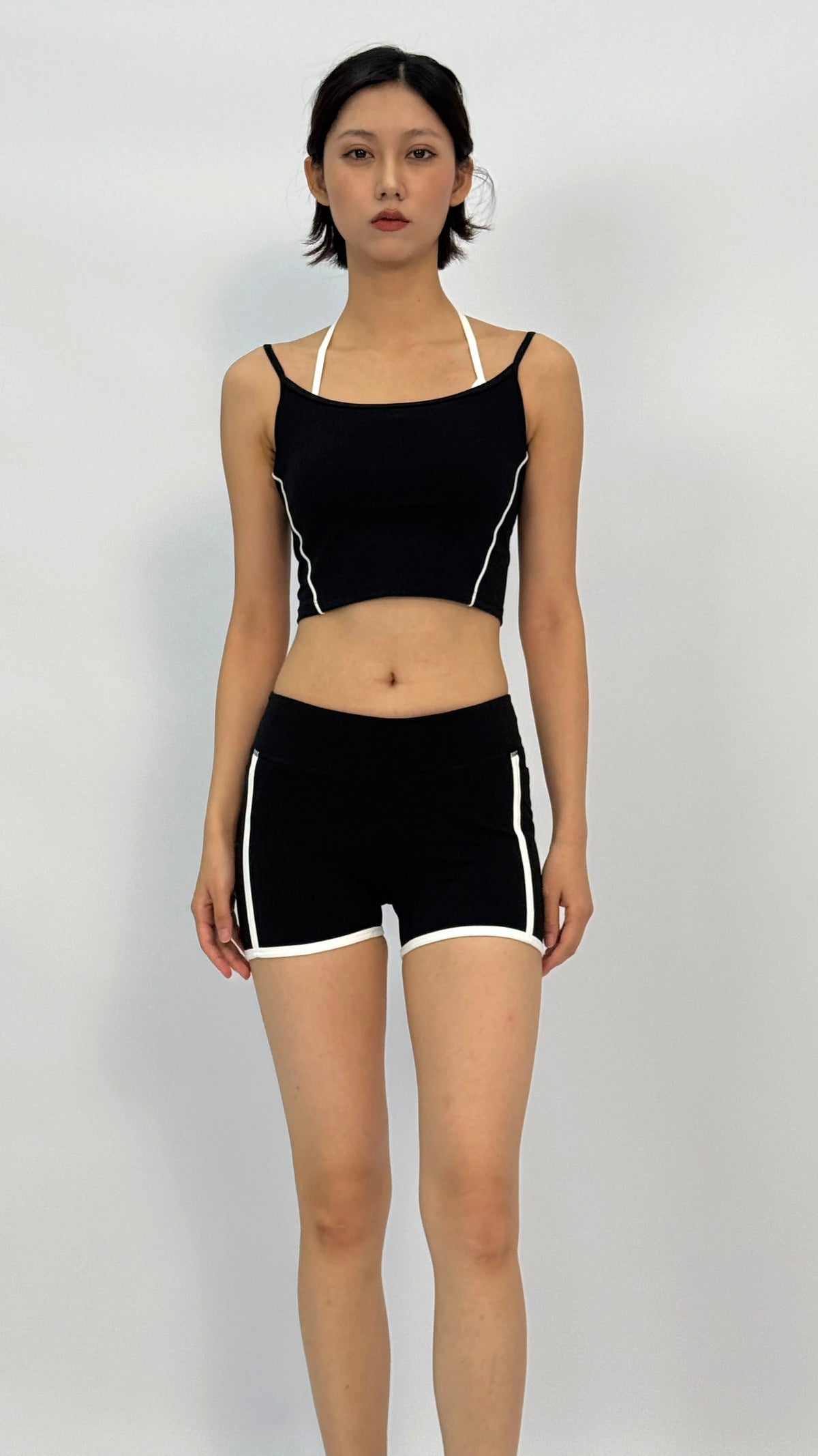 Stevie Contrast Piping Crop Cami