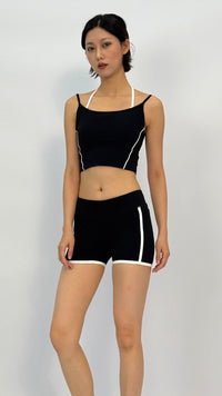 Eve Black Contrast Trim Shorts