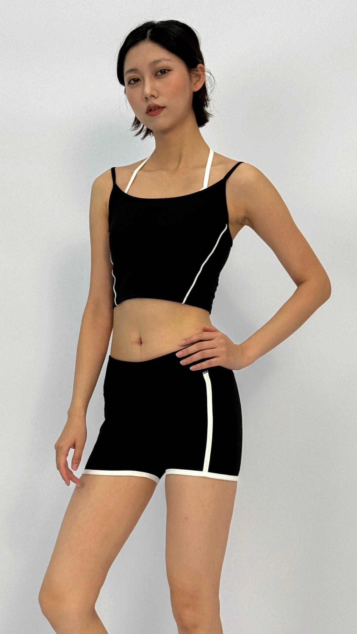 Stevie Contrast Piping Crop Cami