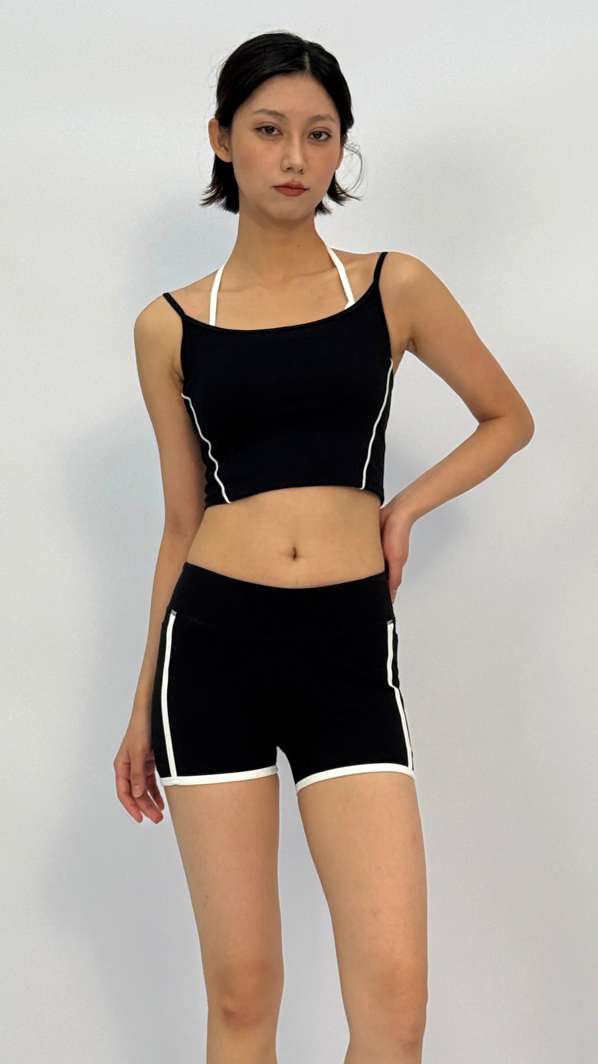 Eve Black Contrast Trim Shorts