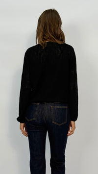Emerson Black Shimmer Knit Top