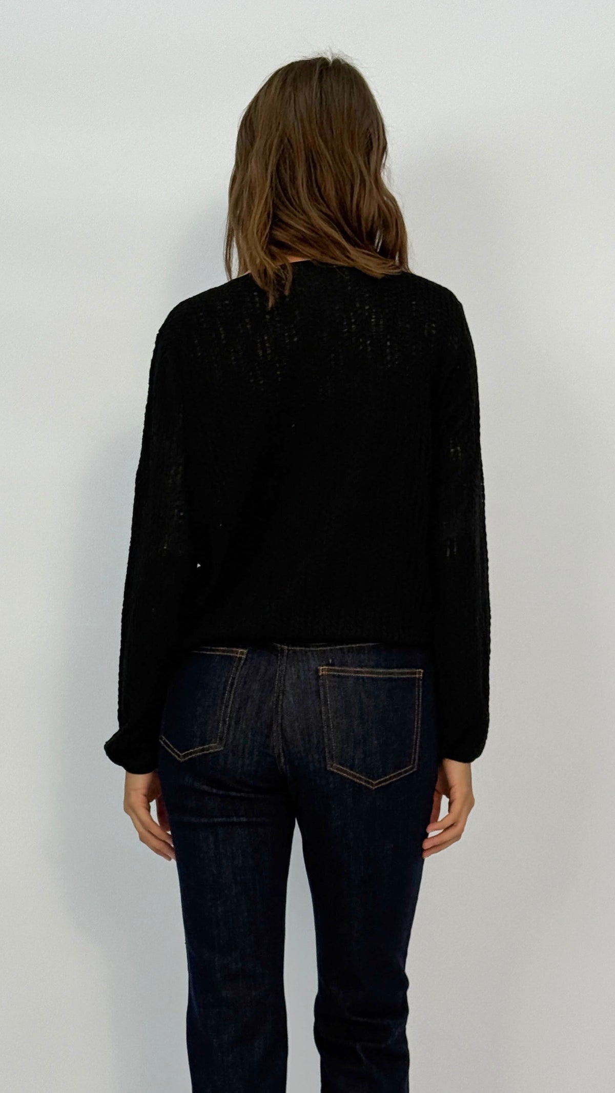 Emerson Black Shimmer Knit Top