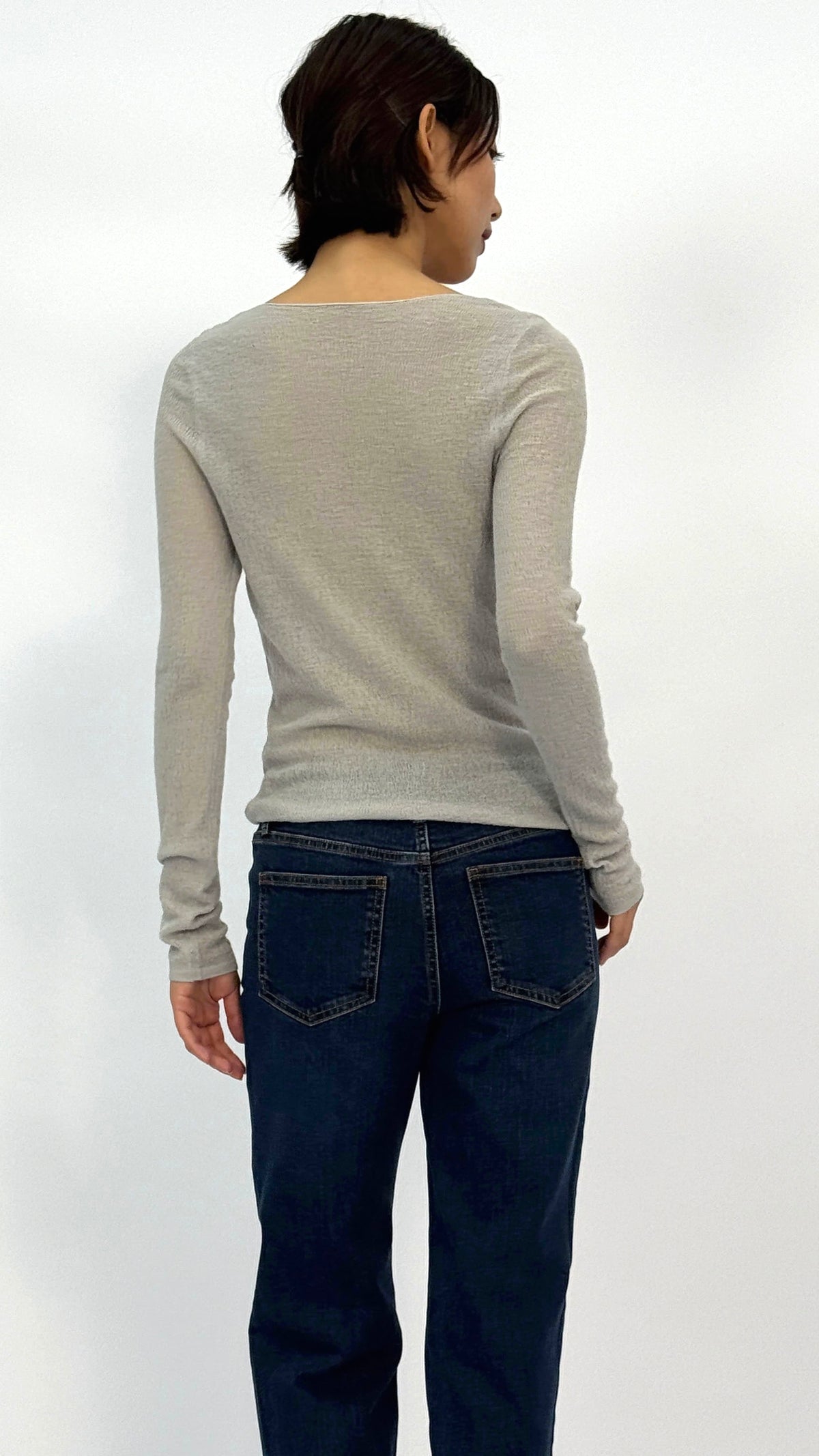 Eleana Light Heather Grey Boatneck Top