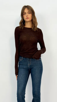 Eleana Maroon Boatneck Top