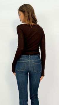 Eleana Maroon Boatneck Top