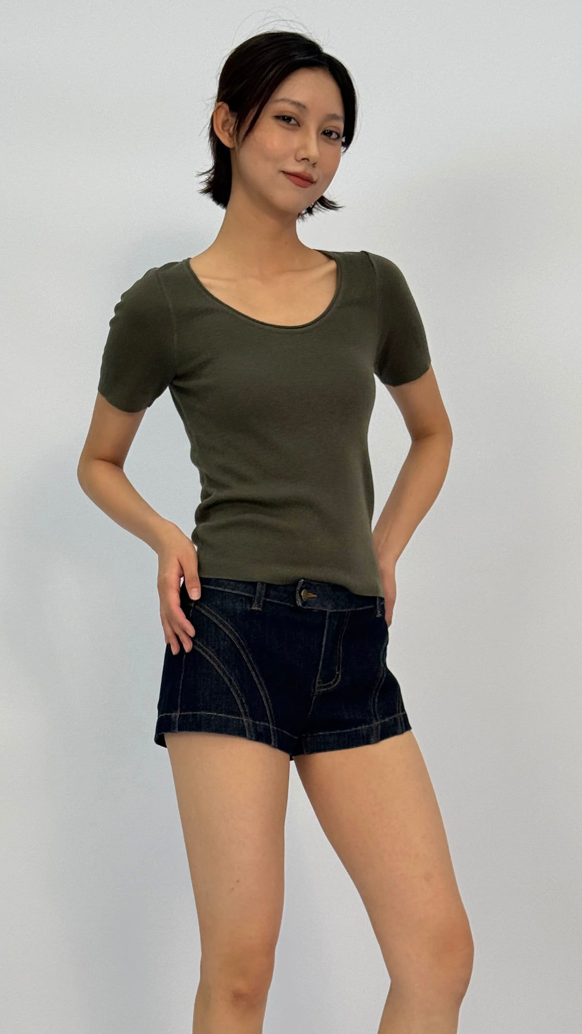 Shay Olive Short Sleeve Top
