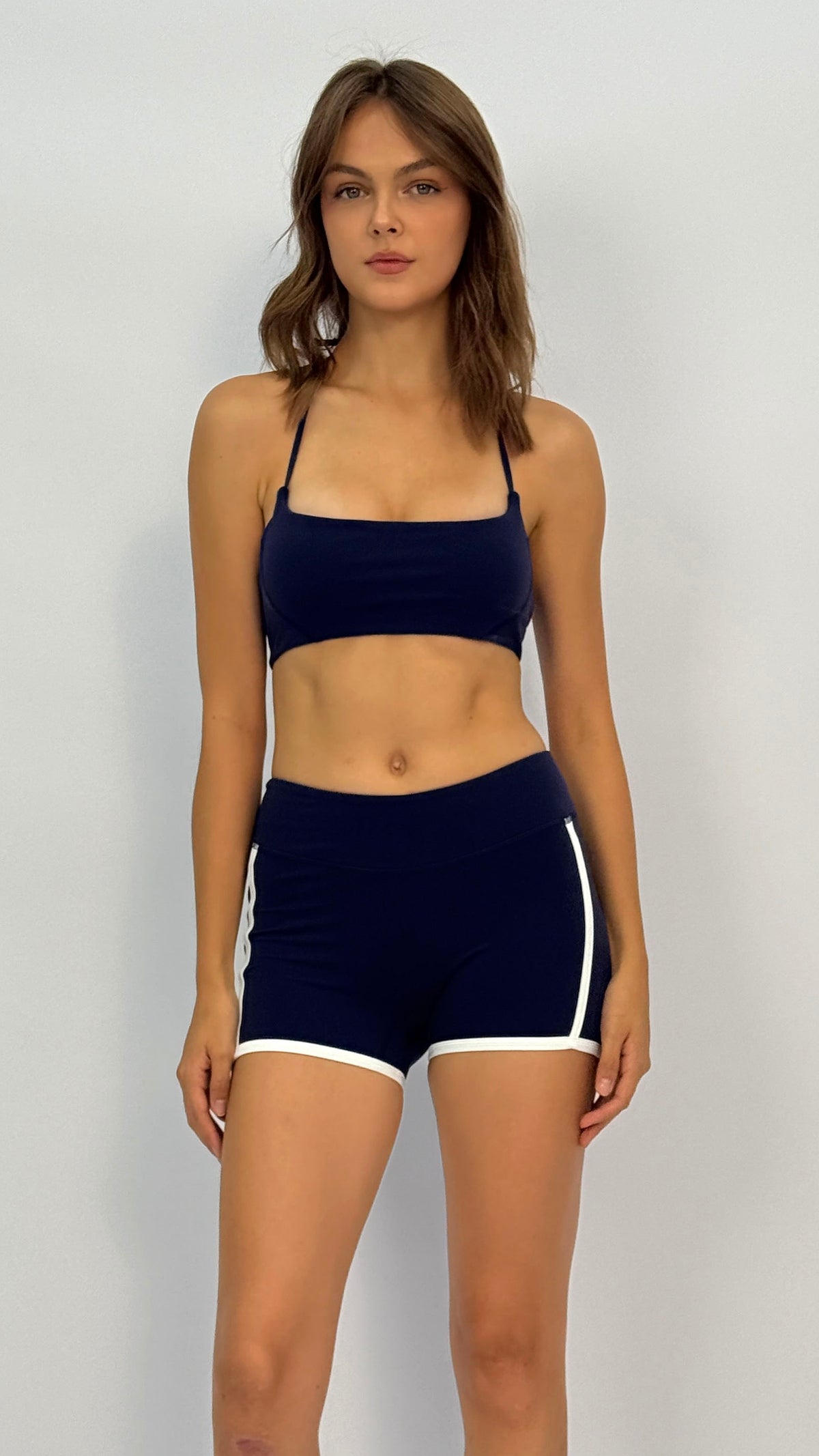 Eve Navy Contrast Trim Shorts