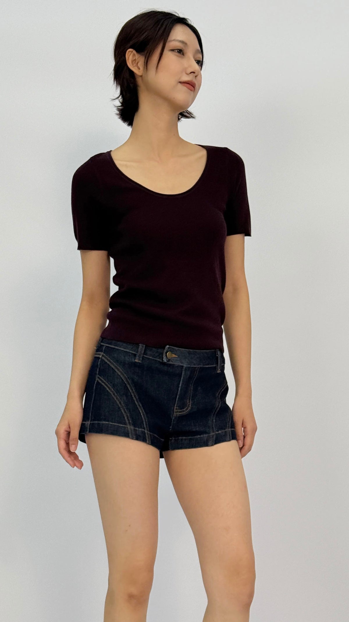 Shay Dark Plum Short Sleeve Top