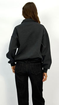 Tiff Charcoal Quarter-Zip Sweatshirt