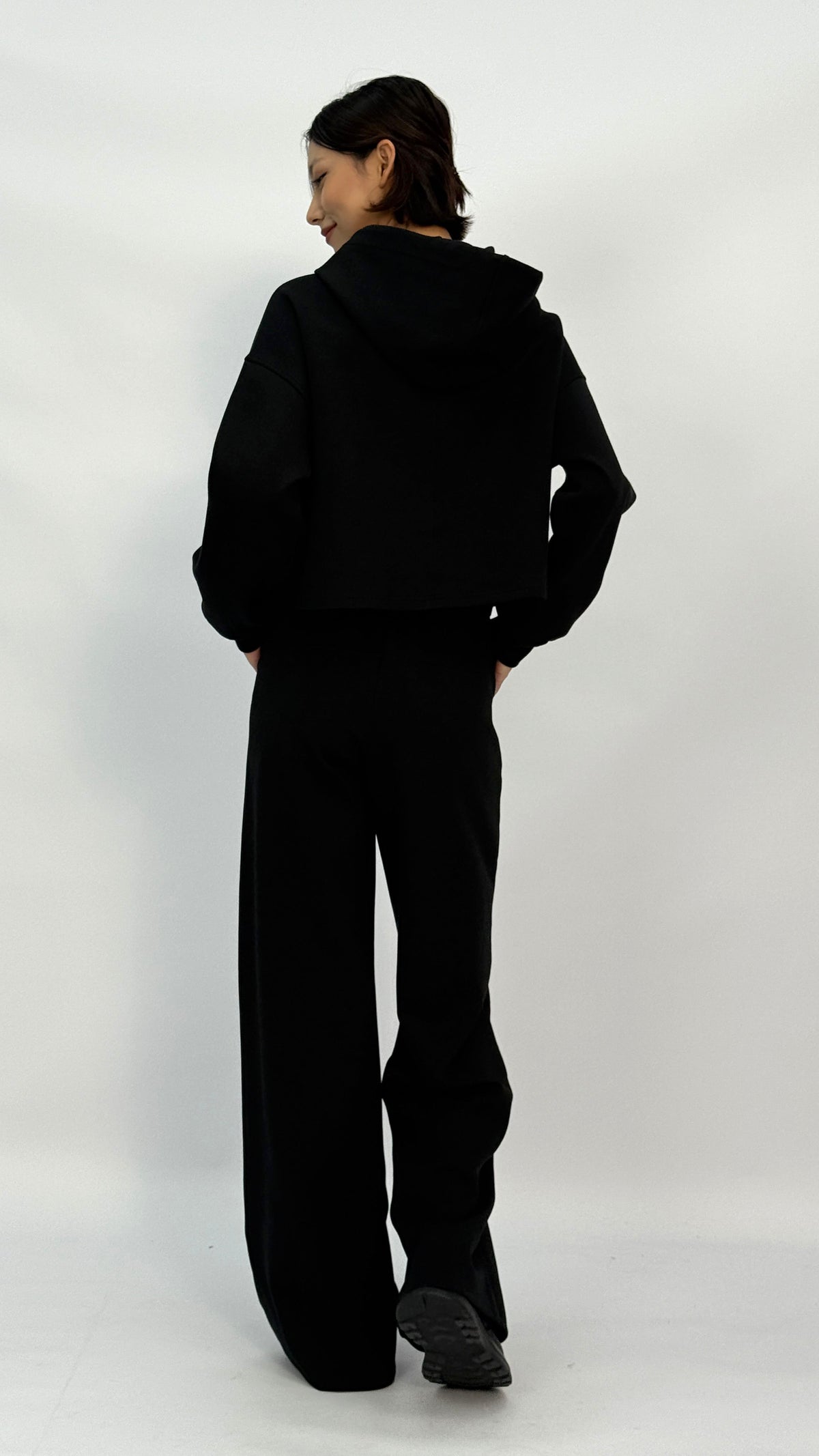 Black High Waist Wide Leg Sweatpants
