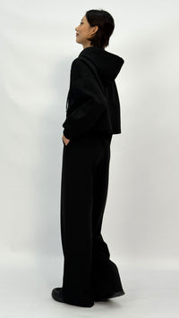 Black High Waist Wide Leg Sweatpants