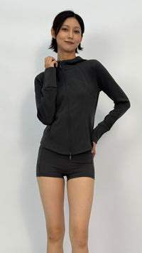 Mali Charcoal Hooded Jacket
