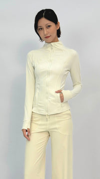 Cream Slim Contour Yoga Jacket