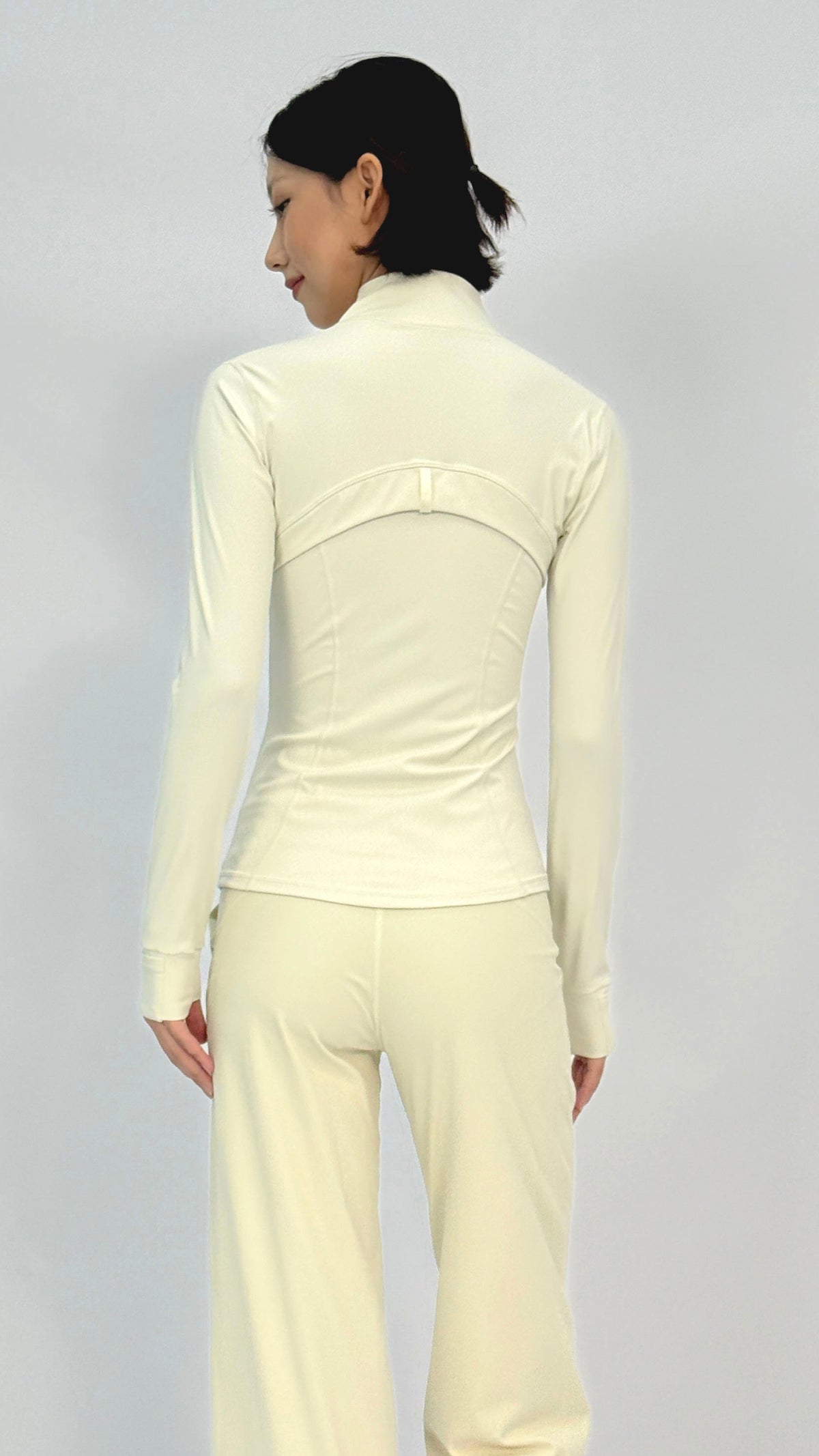 Cream Slim Contour Yoga Jacket