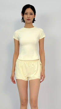 Andy Butter Yellow Cropped T-Shirt