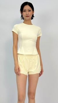 Andy Butter Yellow Cropped T-Shirt