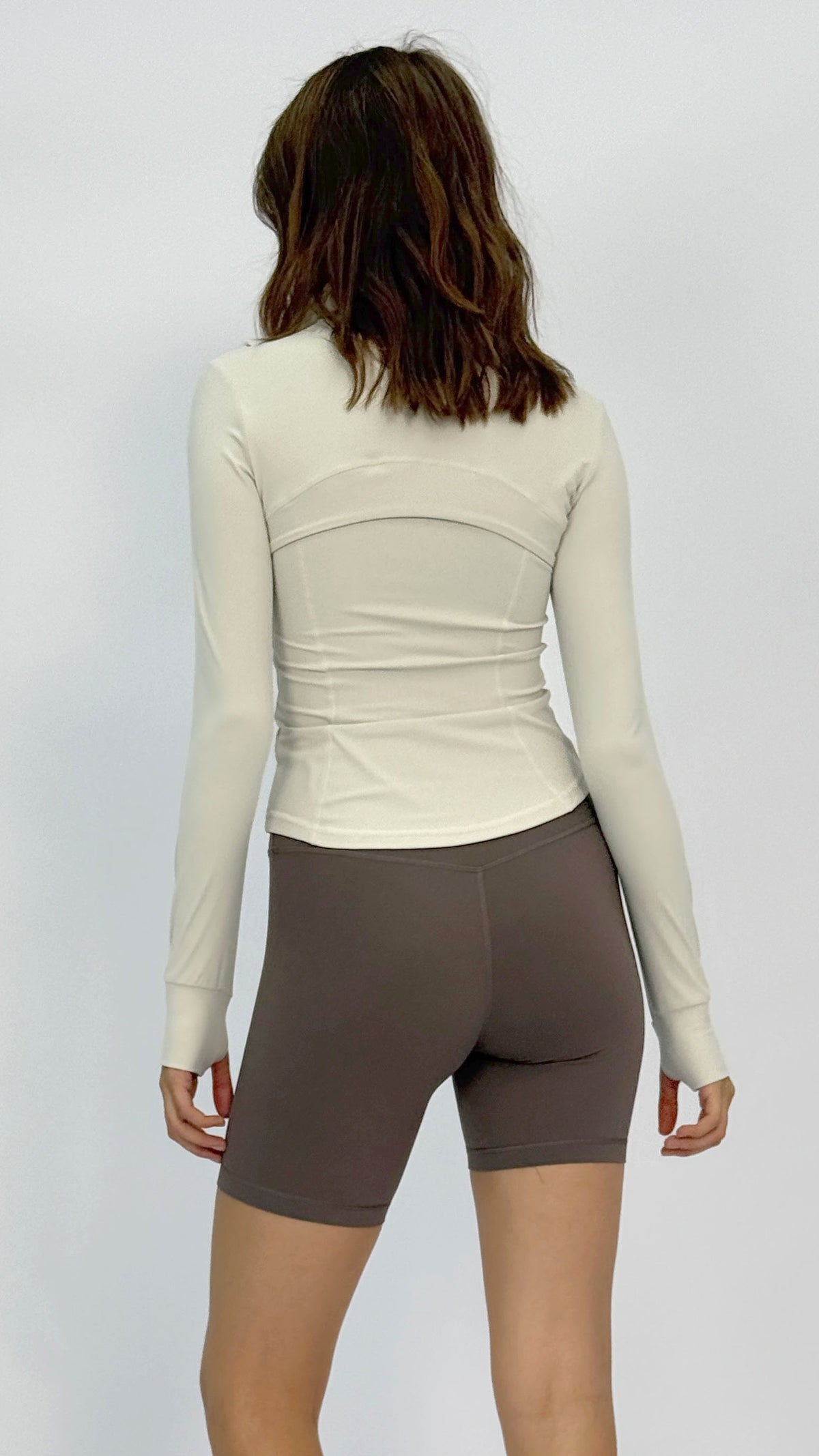 Carly Off-White Slim Fit Athletic Jacket