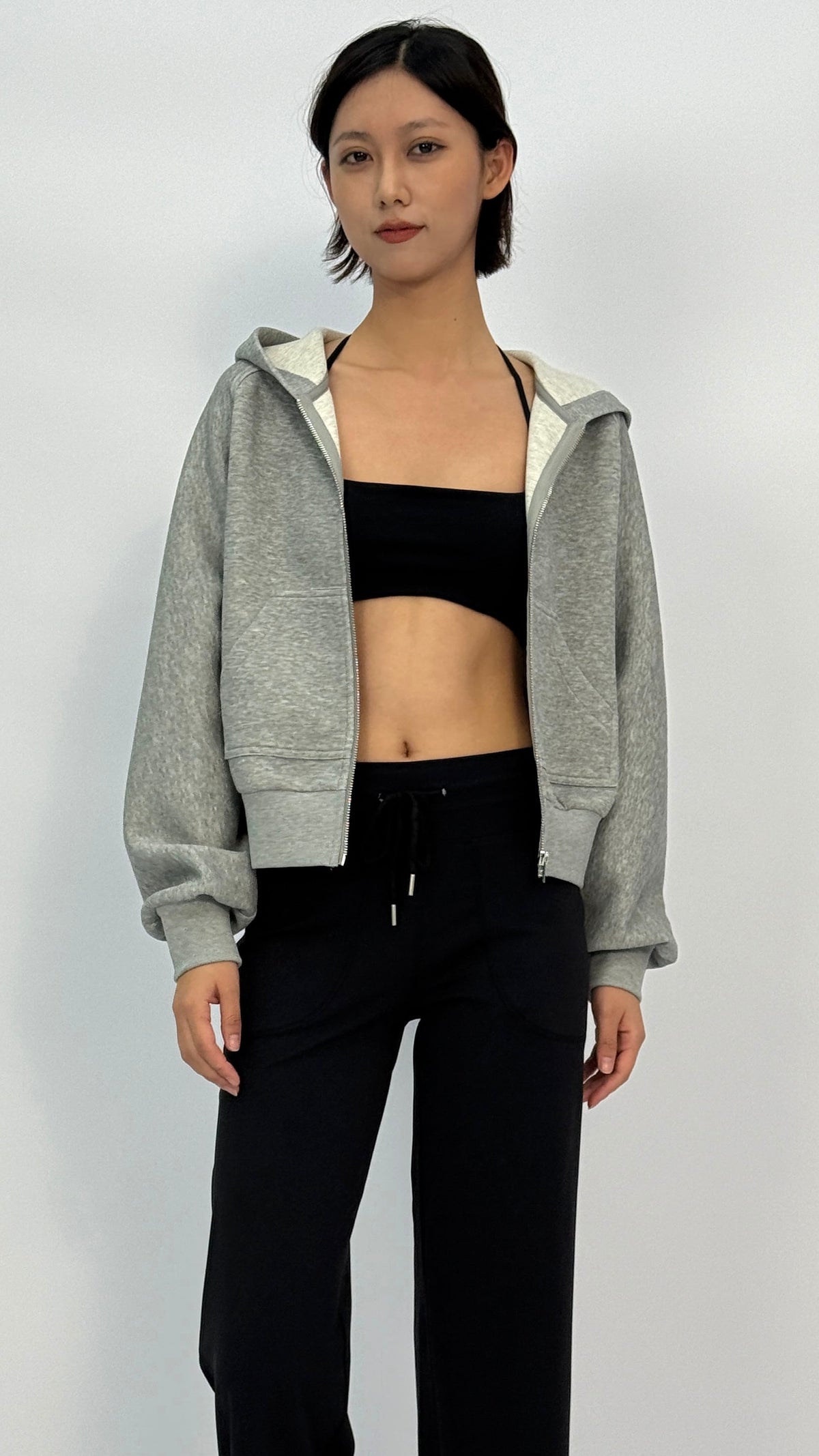 Kimmy Light Heather Grey Zip Hoodie