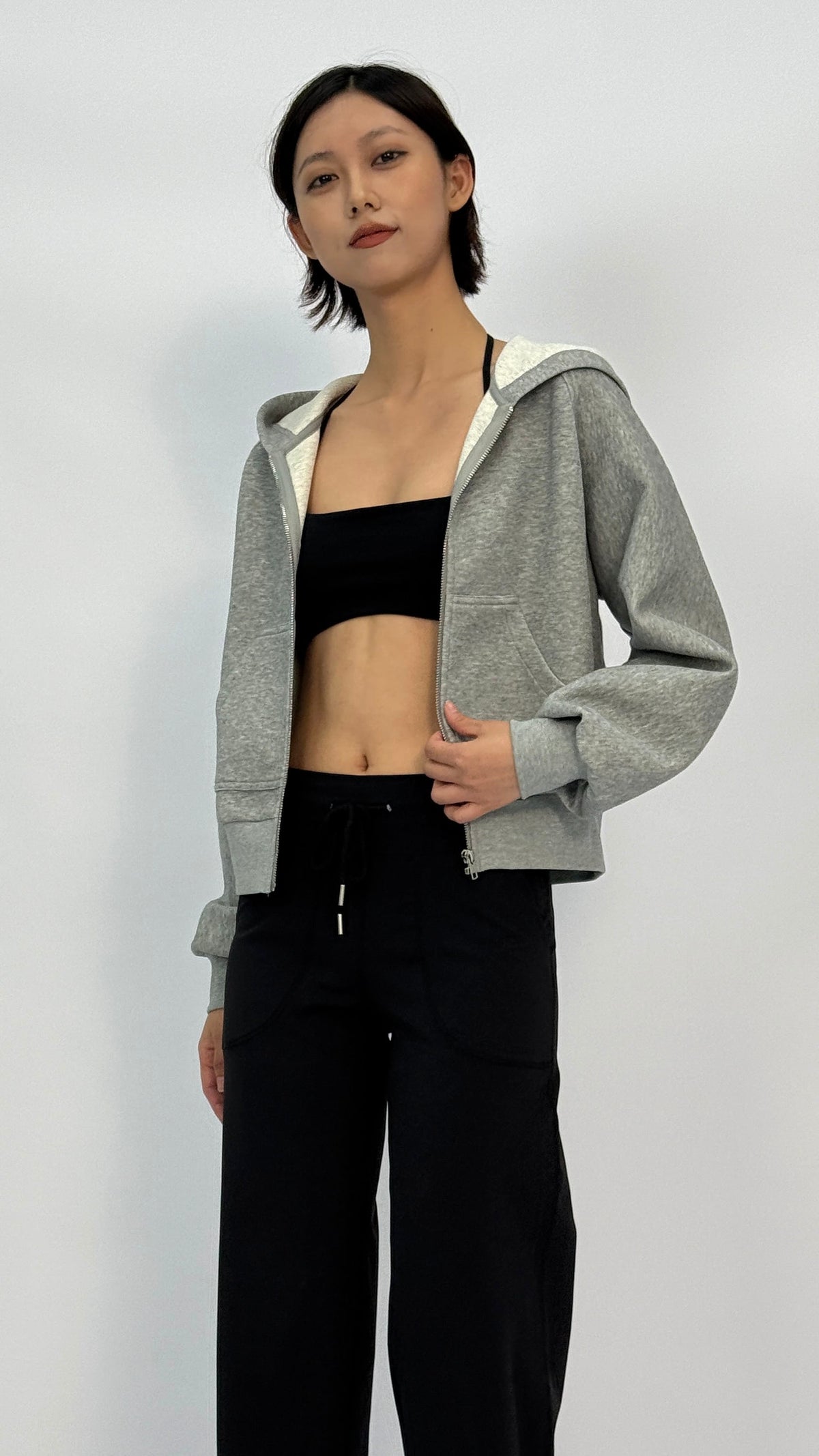 Kimmy Light Heather Grey Zip Hoodie