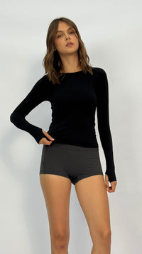 Black Sophie Long Sleeve Top