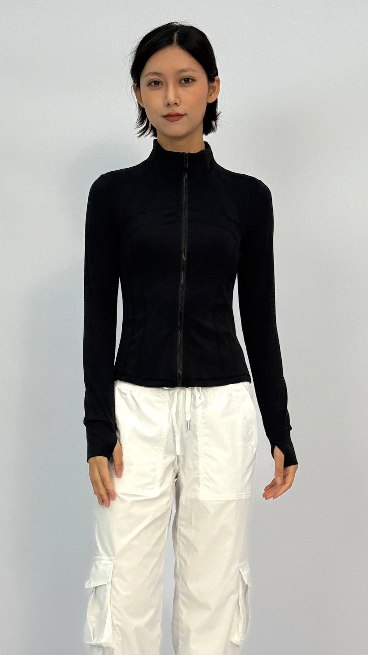 Black Slim Fit Athletic Jacket