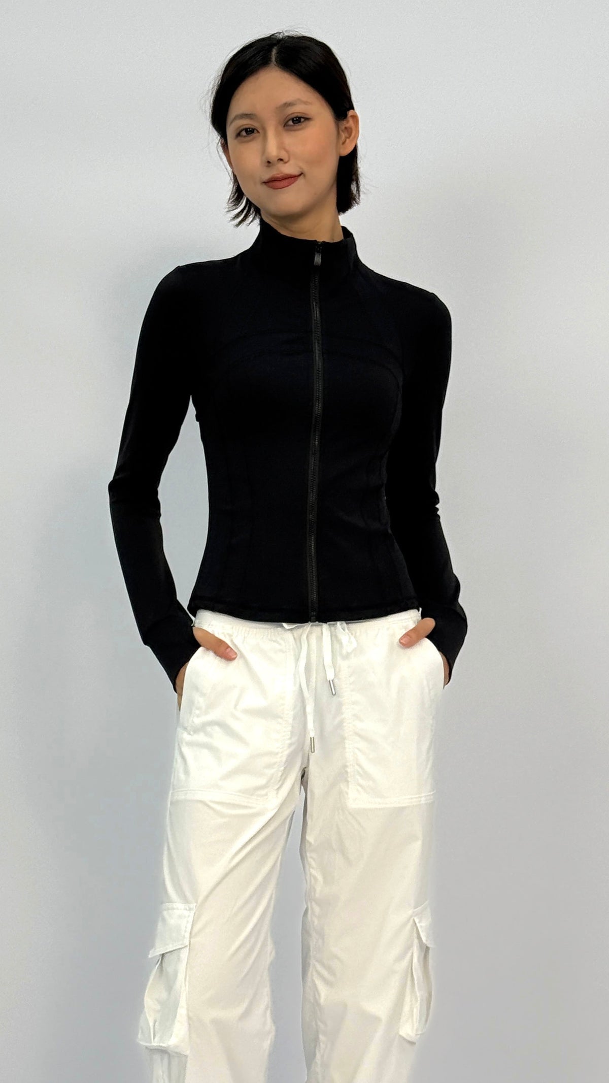 Black Slim Fit Athletic Jacket