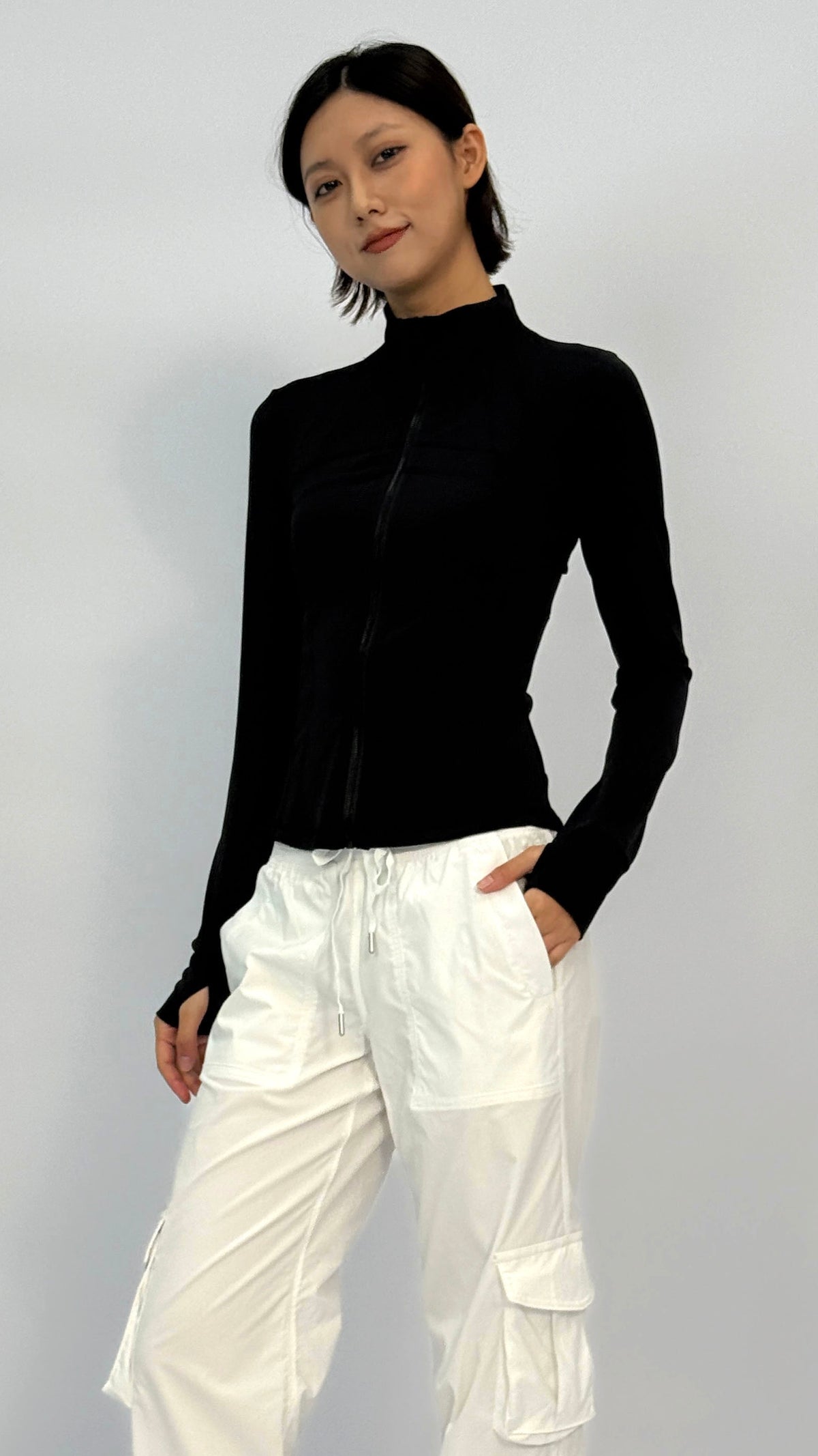 Black Slim Fit Athletic Jacket