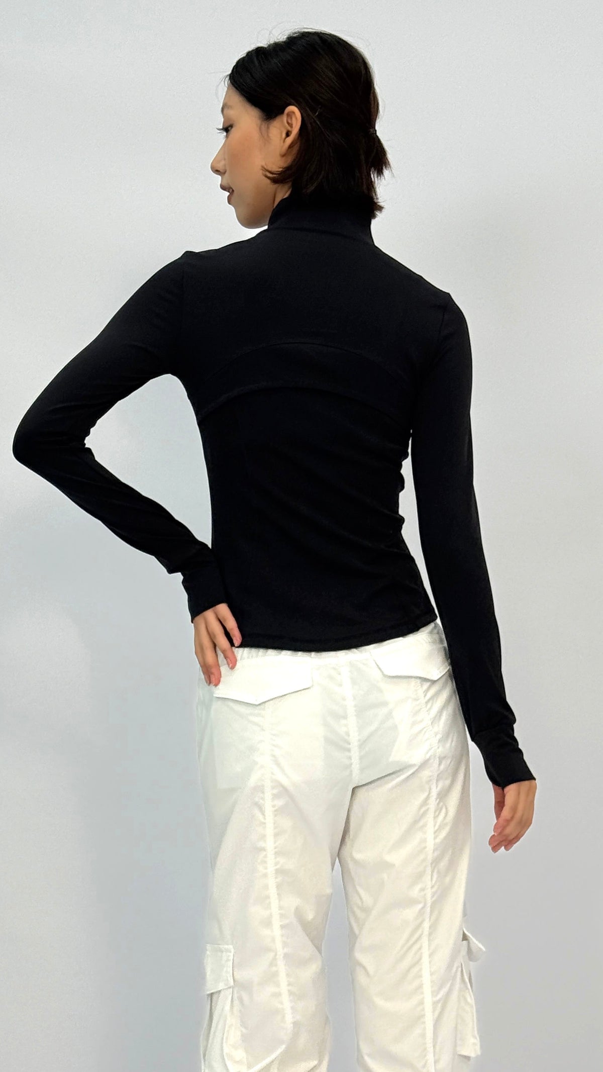 Black Slim Fit Athletic Jacket