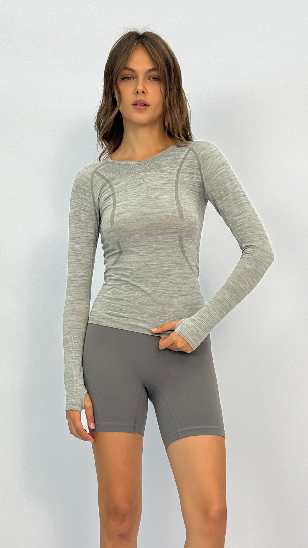 Heather Grey Sophie Long Sleeve Top