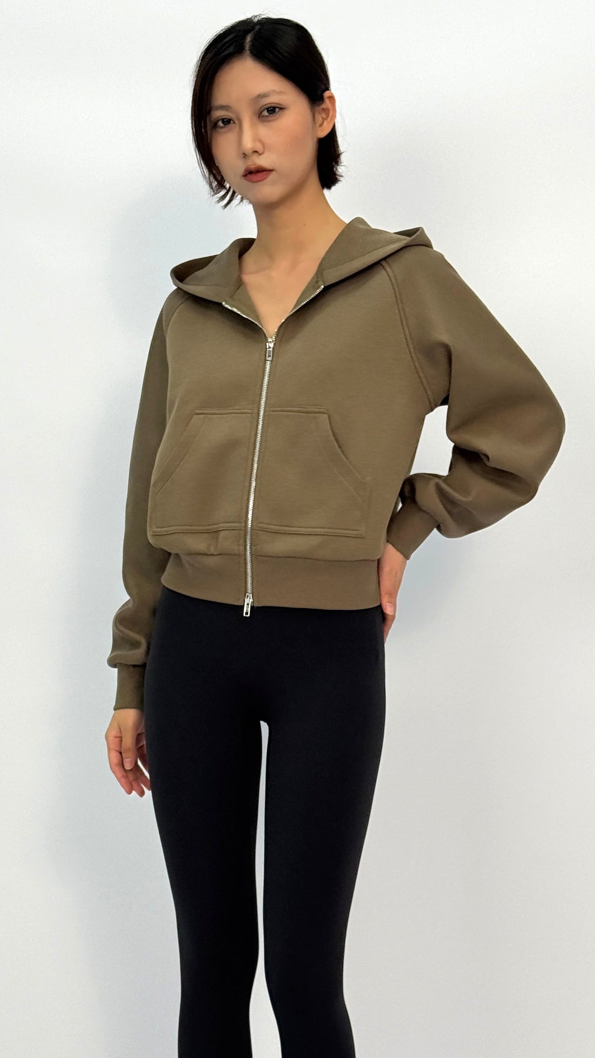 Kimmy Olive Zip Hoodie