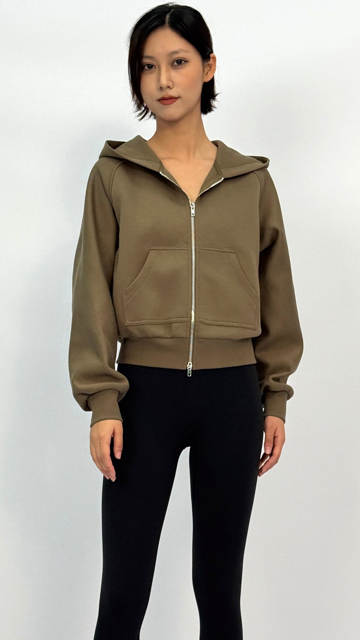 Kimmy Olive Zip Hoodie