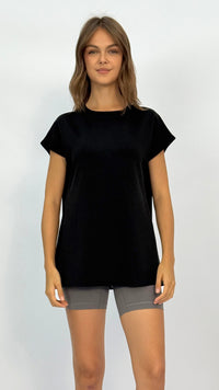 Black Longline Athletic T‑Shirt