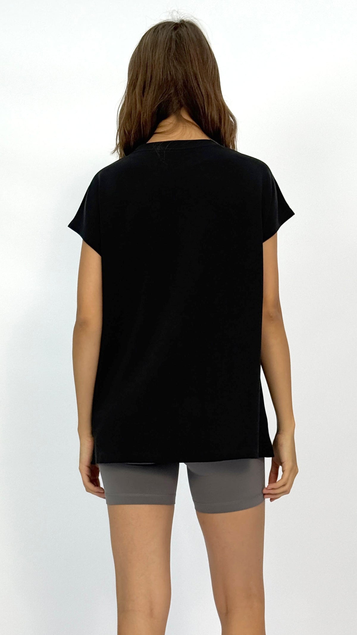 Black Longline Athletic T‑Shirt