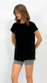 Black Longline Athletic T‑Shirt