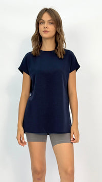 Navy Longline Athletic T‑Shirt