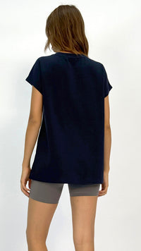 Navy Longline Athletic T‑Shirt