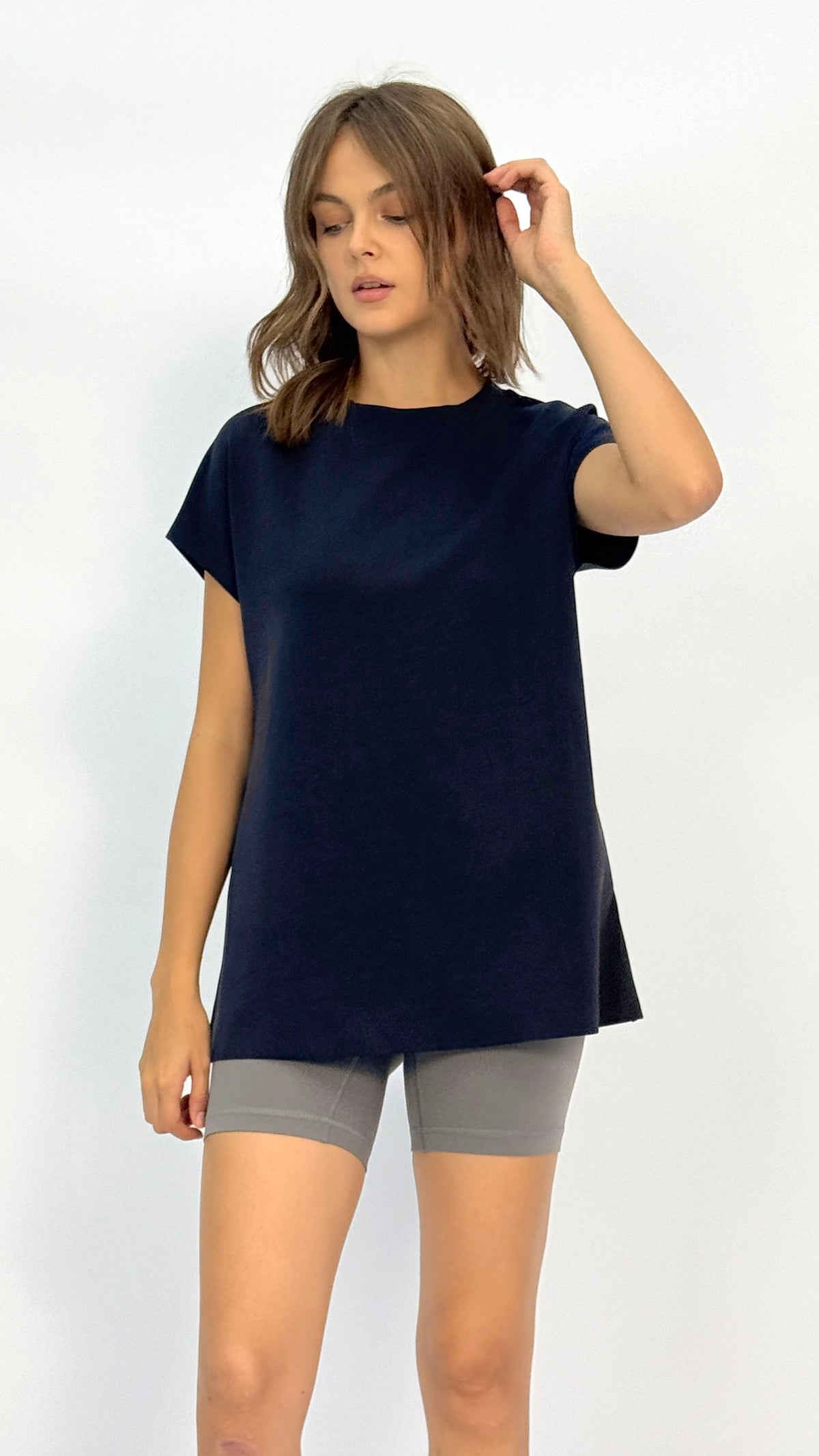 Navy Longline Athletic T‑Shirt